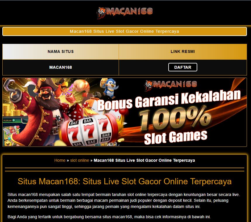 5 Bocoran Permainan Slot Online di Macan168  Gopay Mudah Menang